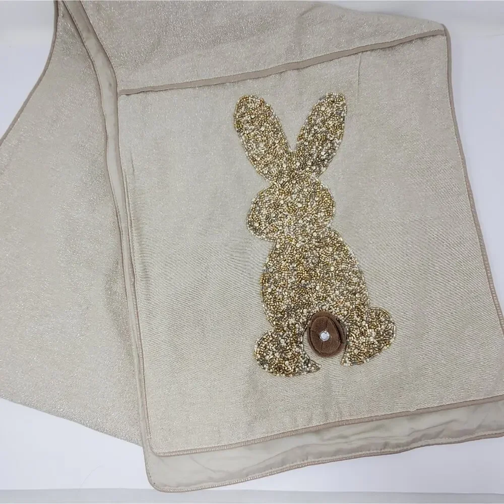 Cynthia Rowley Large  shimmer beaded Easter Bunny Theme 16.5
